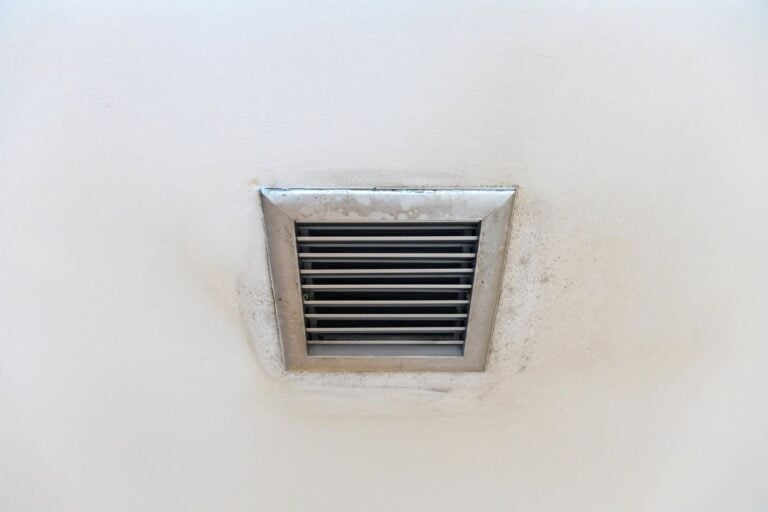 condensation on ac vent mold and dirt on grey vent inside house