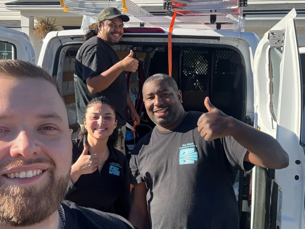 air duct cleaning business selfie with the whole tea m